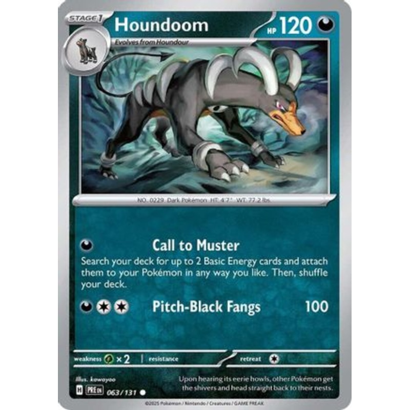 Houndoom 063/131  - Reverse Holofoil SV Prismatic Evolutions - Common