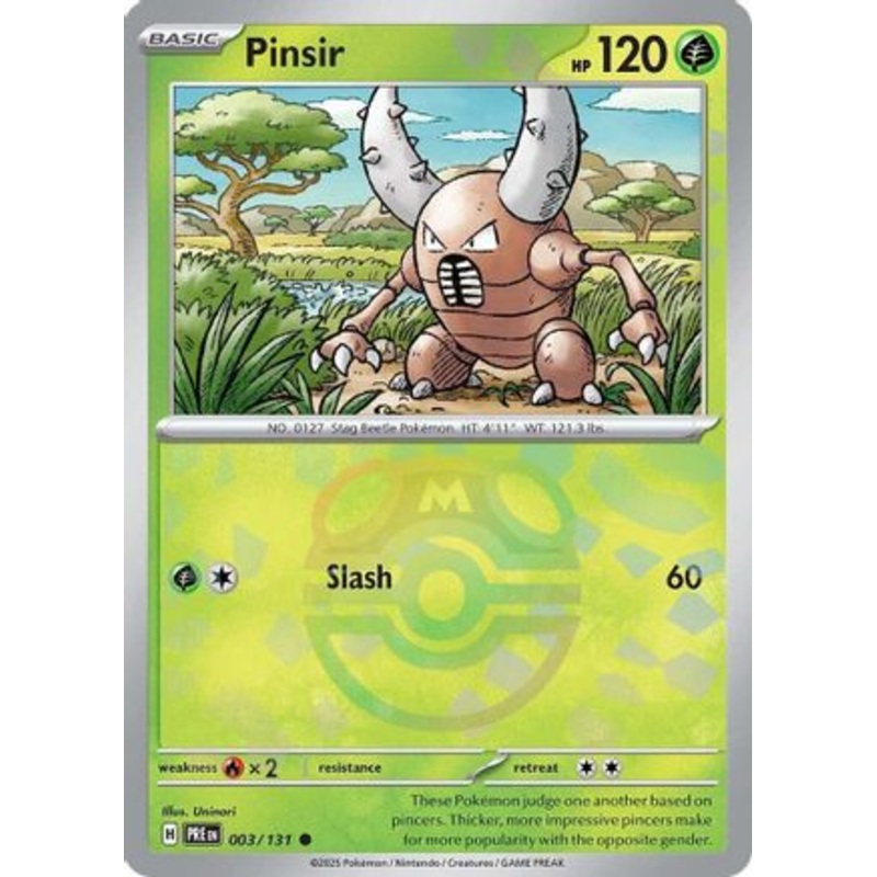 Pinsir (Master Ball Pattern) 003/131  - Holofoil SV Prismatic Evolutions - Common