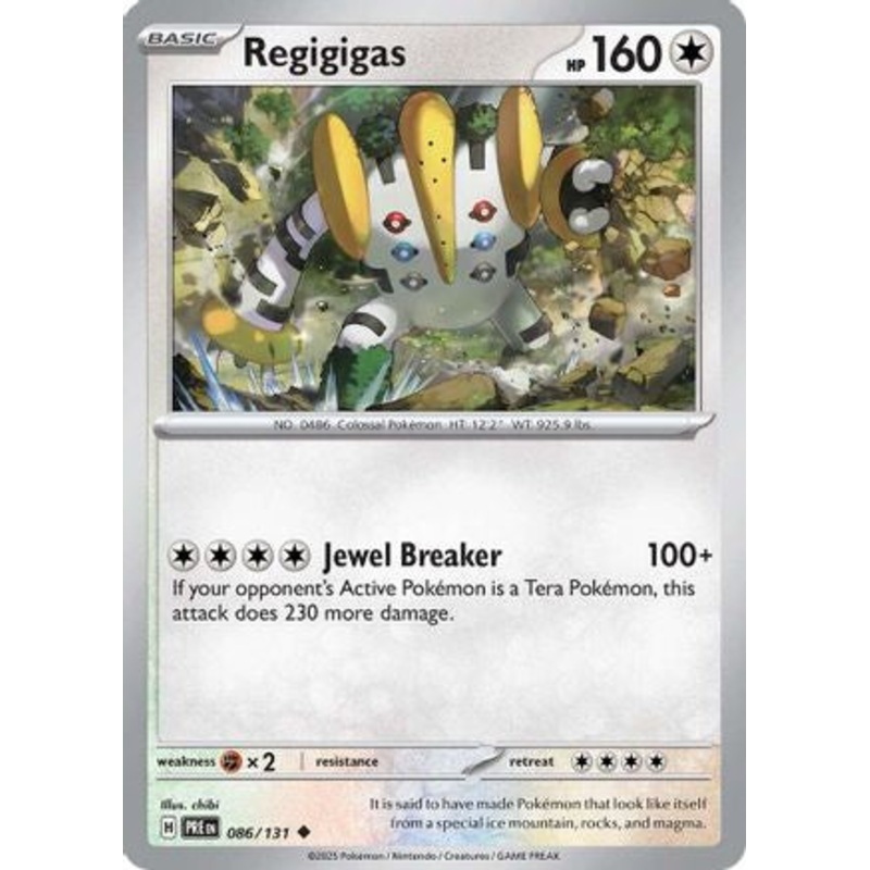 Regigigas 086/131  - Reverse Holofoil SV Prismatic Evolutions - Uncommon