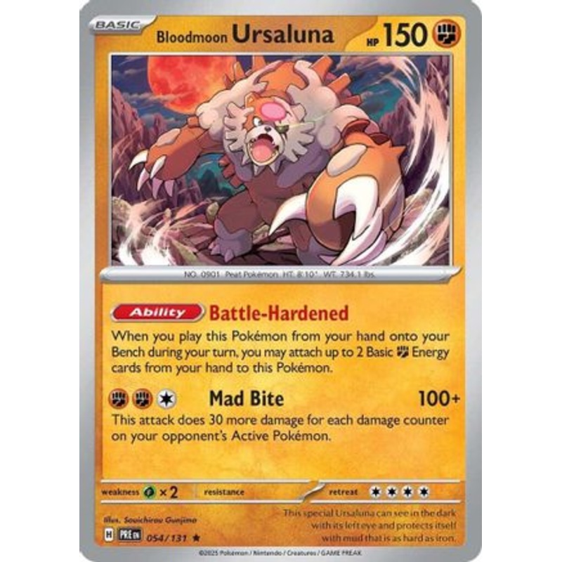 Bloodmoon Ursaluna 054/131  - Reverse Holofoil SV Prismatic Evolutions - Rare
