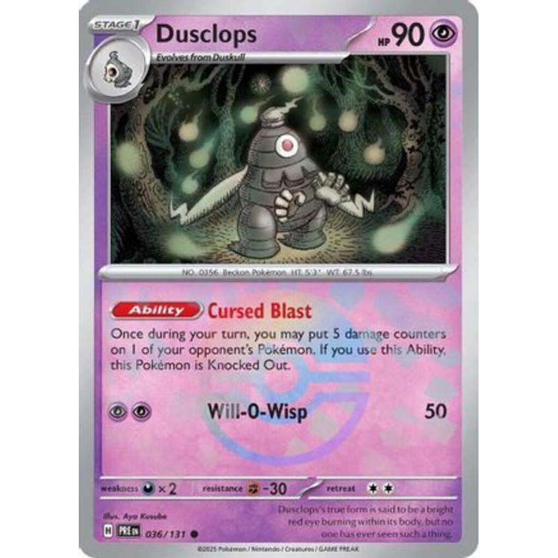 Dusclops (Poke Ball Pattern) 036/131  - Holofoil SV Prismatic Evolutions - Common