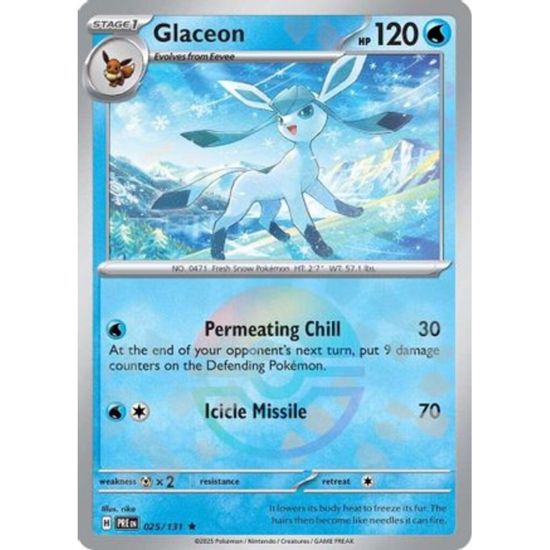 Glaceon (Poke Ball Pattern) 025/131  - Holofoil SV Prismatic Evolutions - Rare