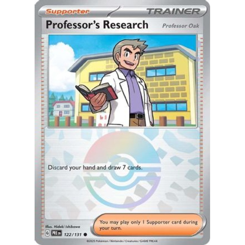 Professor's Research [Professor Oak] (Poke Ball Pattern) 122/131  - Holofoil SV Prismatic Evolutions - Common