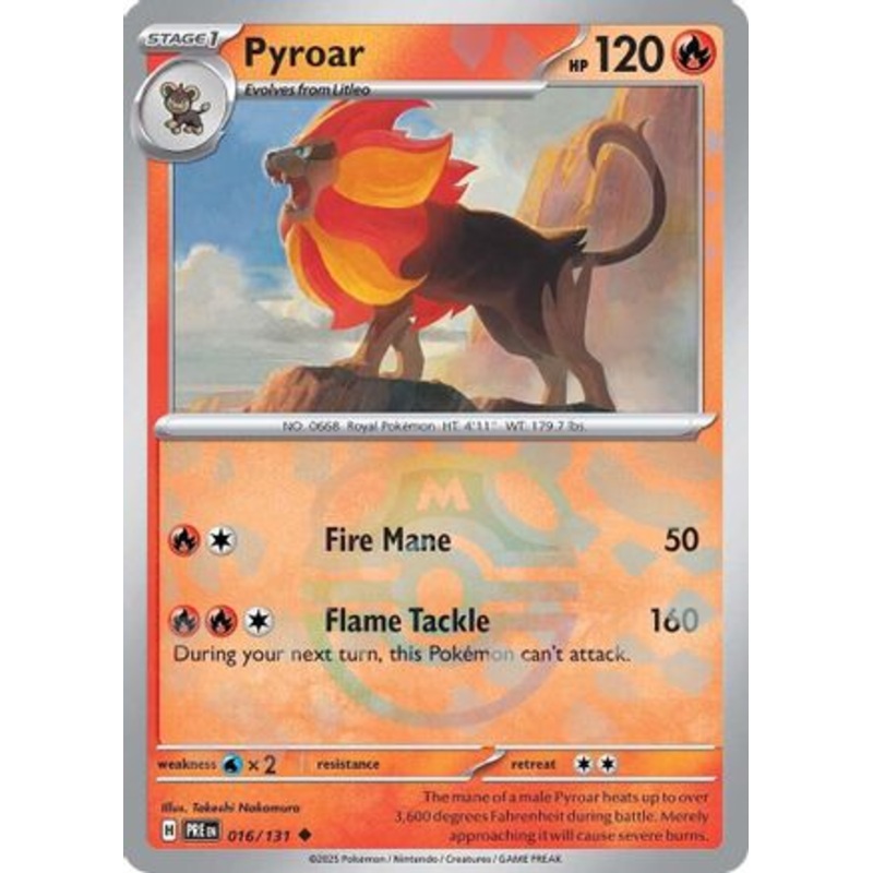 Pyroar (Master Ball Pattern) 016/131  - Holofoil SV Prismatic Evolutions - Uncommon