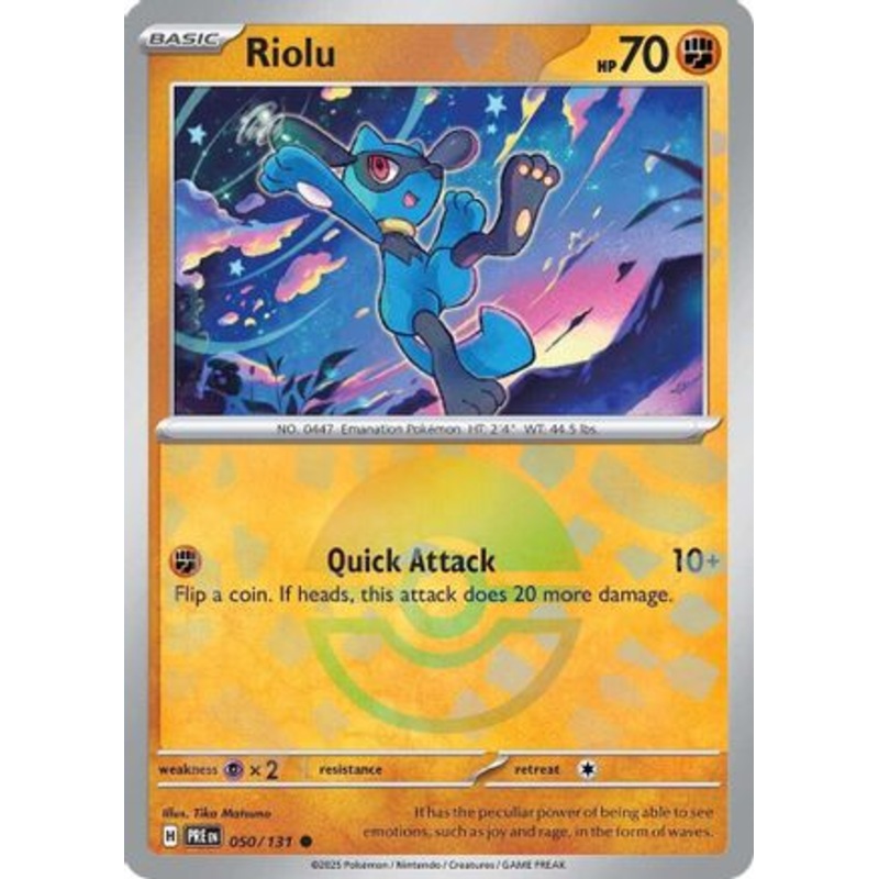 Riolu (Poke Ball Pattern) 050/131  - Holofoil SV Prismatic Evolutions - Common