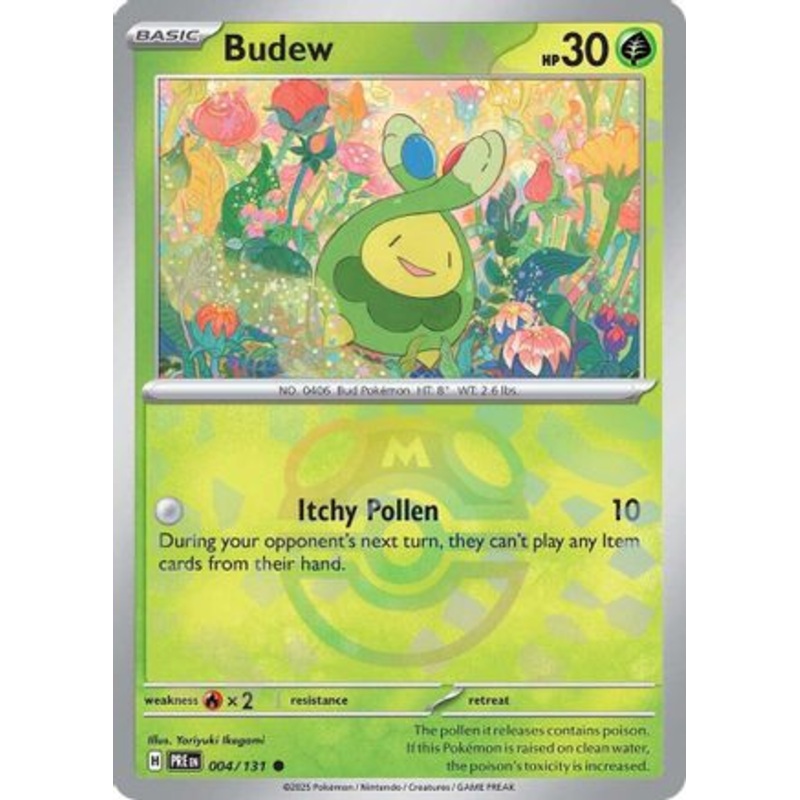 Budew (Master Ball Pattern) 004/131  - Holofoil SV Prismatic Evolutions - Common