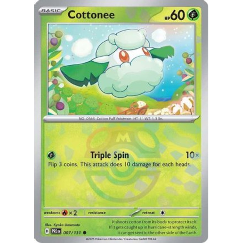 Cottonee (Master Ball Pattern) 007/131  - Holofoil SV Prismatic Evolutions - Common