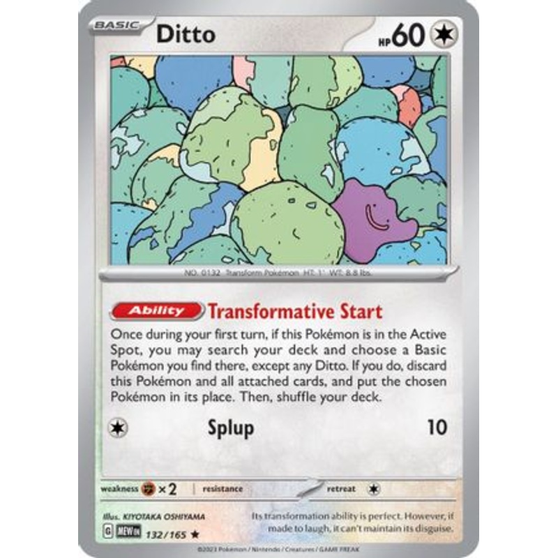 Ditto 132/165  - Reverse Holofoil SV Scarlet & Violet 151 - Rare