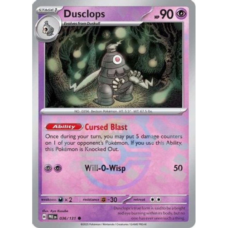 Dusclops (Master Ball Pattern) 036/131  - Holofoil SV Prismatic Evolutions - Common