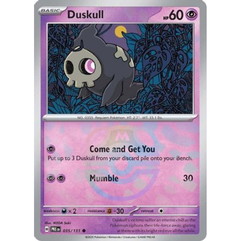 Duskull (Master Ball Pattern) 035/131  - Holofoil SV Prismatic Evolutions - Common