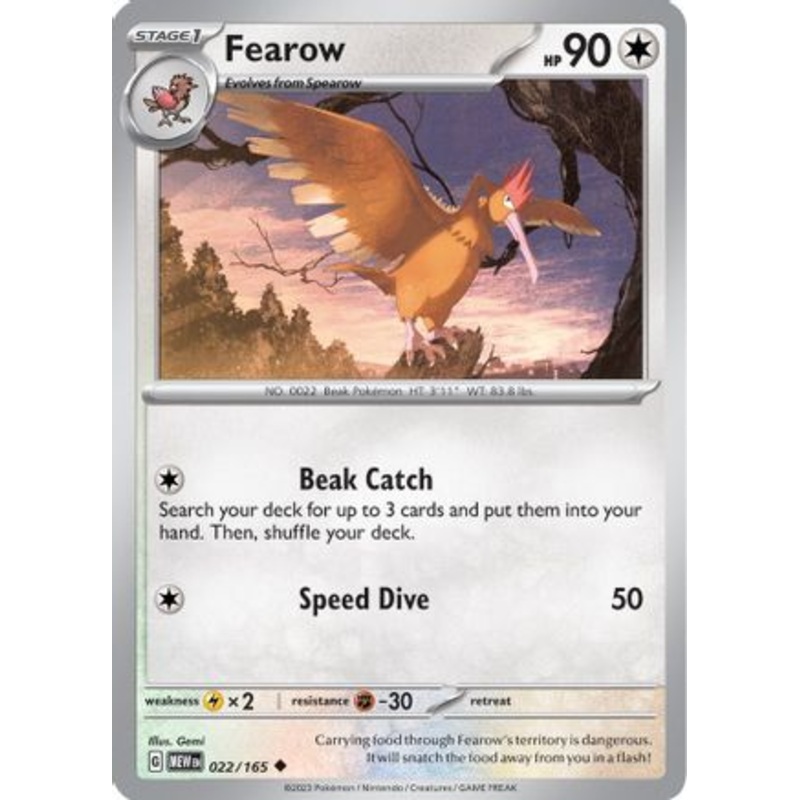 Fearow 022/165  SV Scarlet & Violet 151 - Uncommon