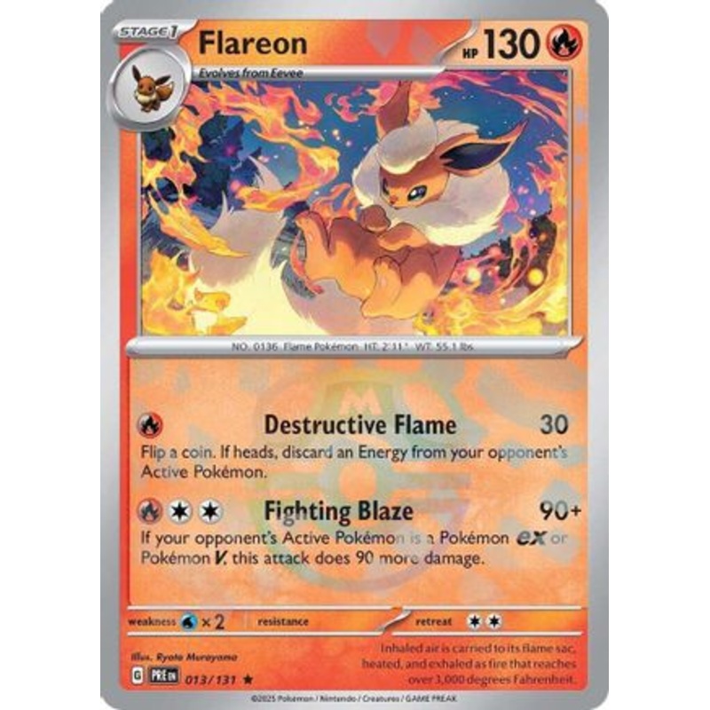Flareon (Master Ball Pattern) 013/131  - Holofoil SV Prismatic Evolutions - Rare