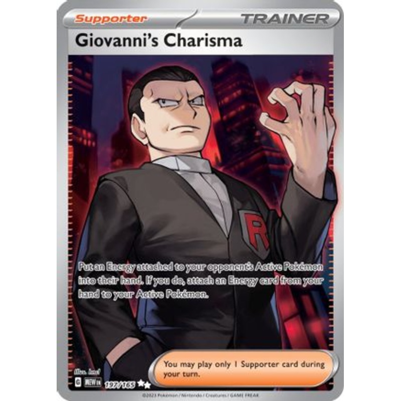 Giovanni's Charisma 197/165  - Holofoil SV Scarlet & Violet 151 - Ultra Rare