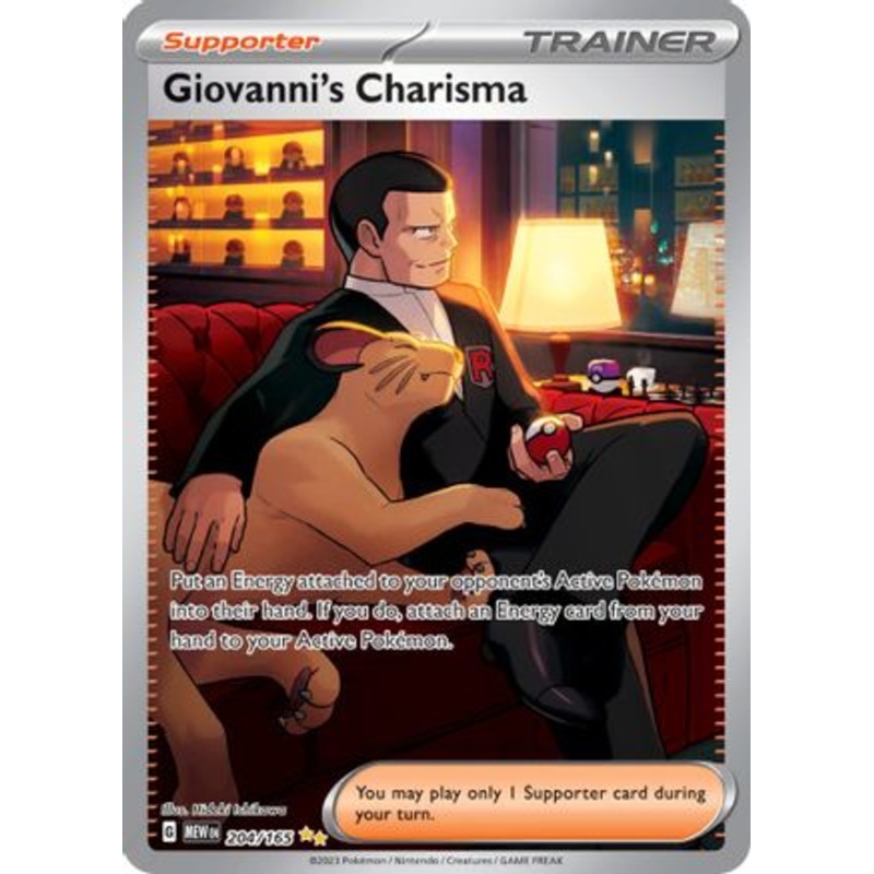 Giovanni's Charisma 204/165  - Holofoil SV Scarlet & Violet 151 - Special Illustration Rare
