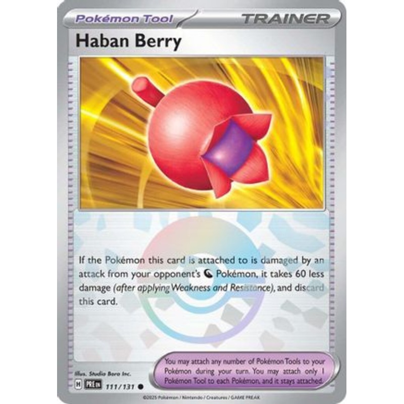 Haban Berry (Poke Ball Pattern) 111/131  - Holofoil SV Prismatic Evolutions - Common