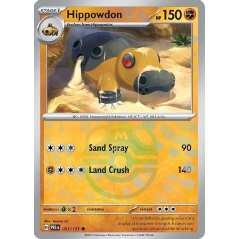 Hippowdon (Master Ball Pattern) 053/131  - Holofoil SV Prismatic Evolutions - Common