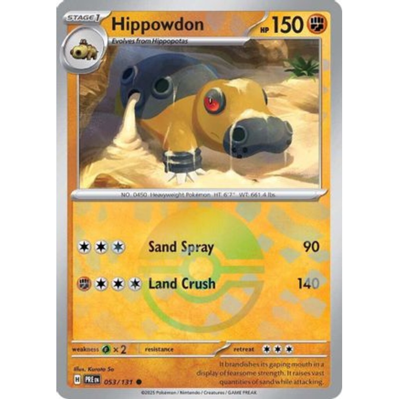 Hippowdon (Poke Ball Pattern) 053/131  - Holofoil SV Prismatic Evolutions - Common