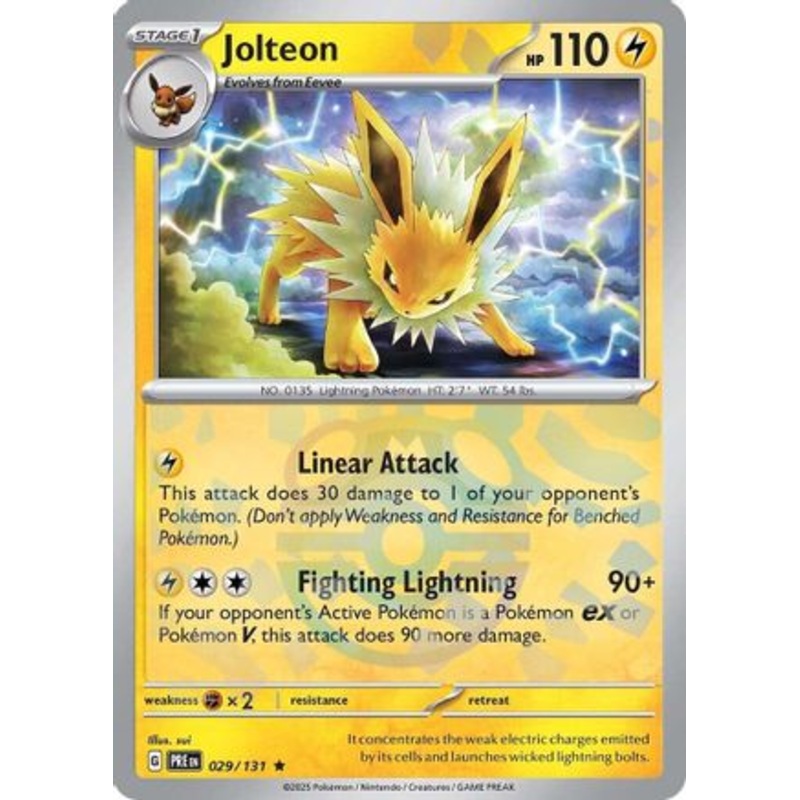 Jolteon (Master Ball Pattern) 029/131  - Holofoil SV Prismatic Evolutions - Rare
