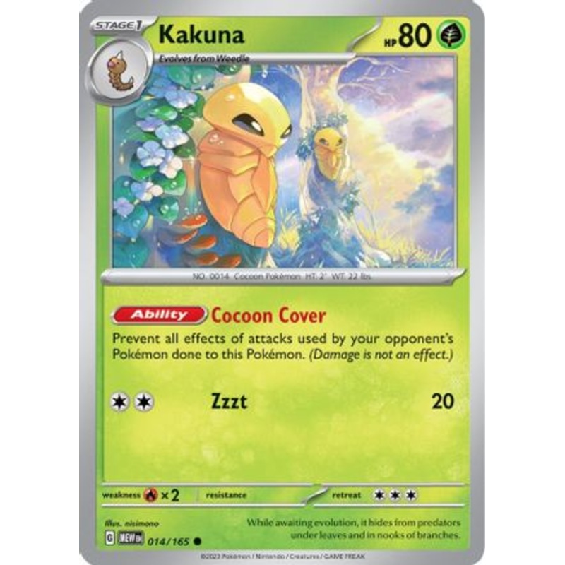 Kakuna 014/165  - Reverse Holofoil SV Scarlet & Violet 151 - Common