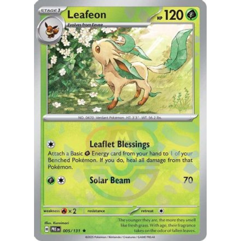 Leafeon (Master Ball Pattern) 005/131  - Holofoil SV Prismatic Evolutions - Rare