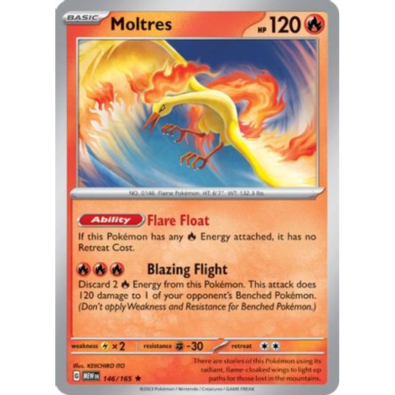 Moltres 146/165  - Reverse Holofoil SV Scarlet & Violet 151 - Rare