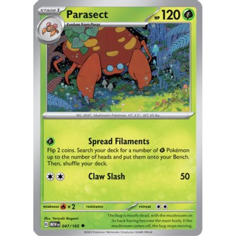 Parasect 047/165  - Reverse Holofoil SV Scarlet & Violet 151 - Uncommon