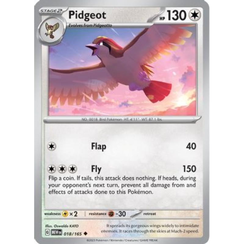 Pidgeot 018/165  SV Scarlet & Violet 151 - Uncommon