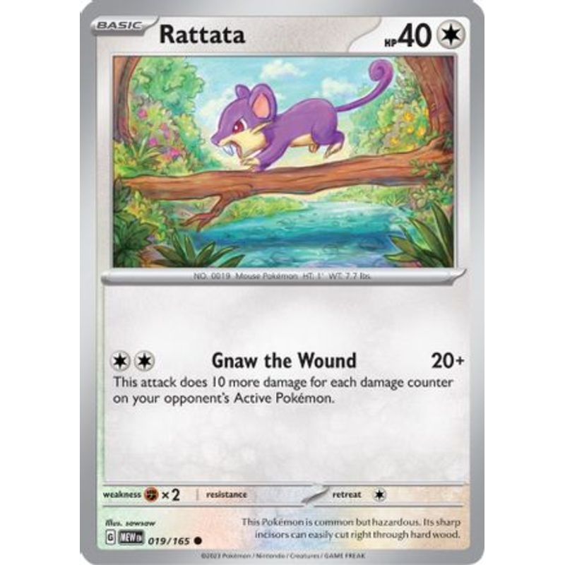 Rattata 019/165  - Reverse Holofoil SV Scarlet & Violet 151 - Common