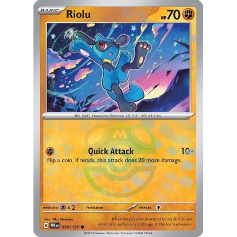 Riolu (Master Ball Pattern) 050/131  - Holofoil SV Prismatic Evolutions - Common