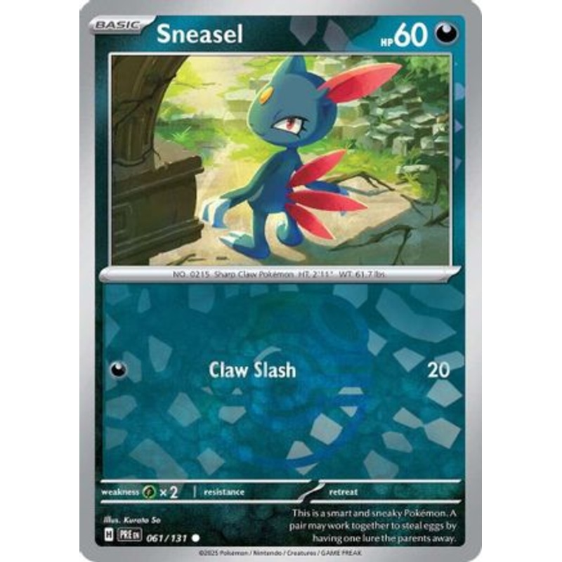 Sneasel (Master Ball Pattern) 061/131  - Holofoil SV Prismatic Evolutions - Common