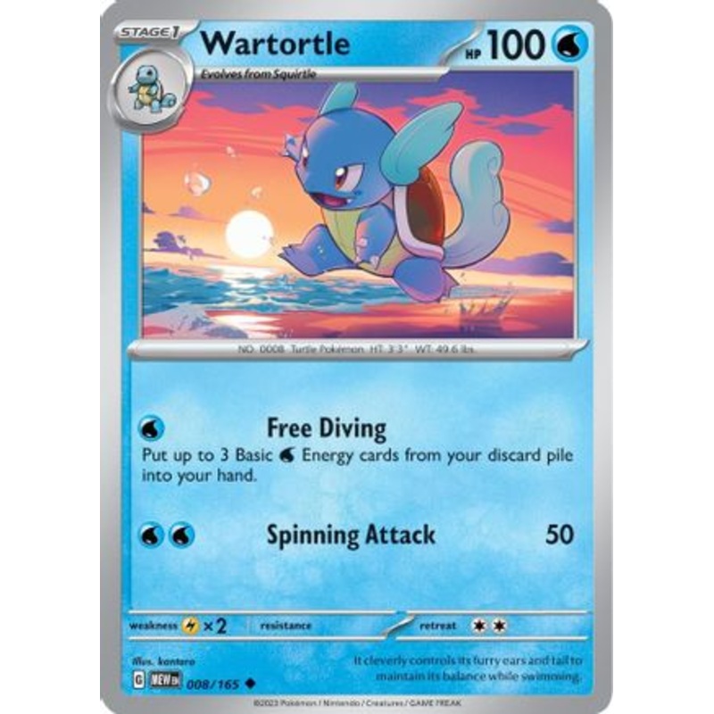 Wartortle 008/165  SV Scarlet & Violet 151 - Uncommon