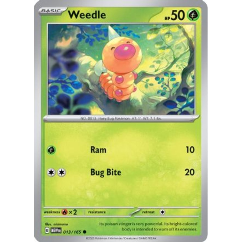 Weedle 013/165  - Reverse Holofoil SV Scarlet & Violet 151 - Common