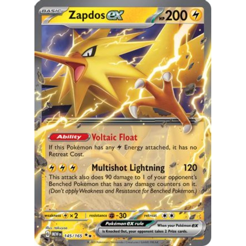 Zapdos ex 145/165  - Holofoil SV Scarlet & Violet 151 - Double Rare