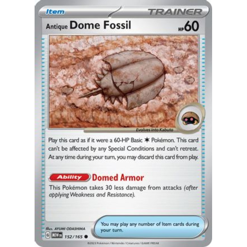 Antique Dome Fossil 152/165  - Reverse Holofoil SV Scarlet & Violet 151 - Common