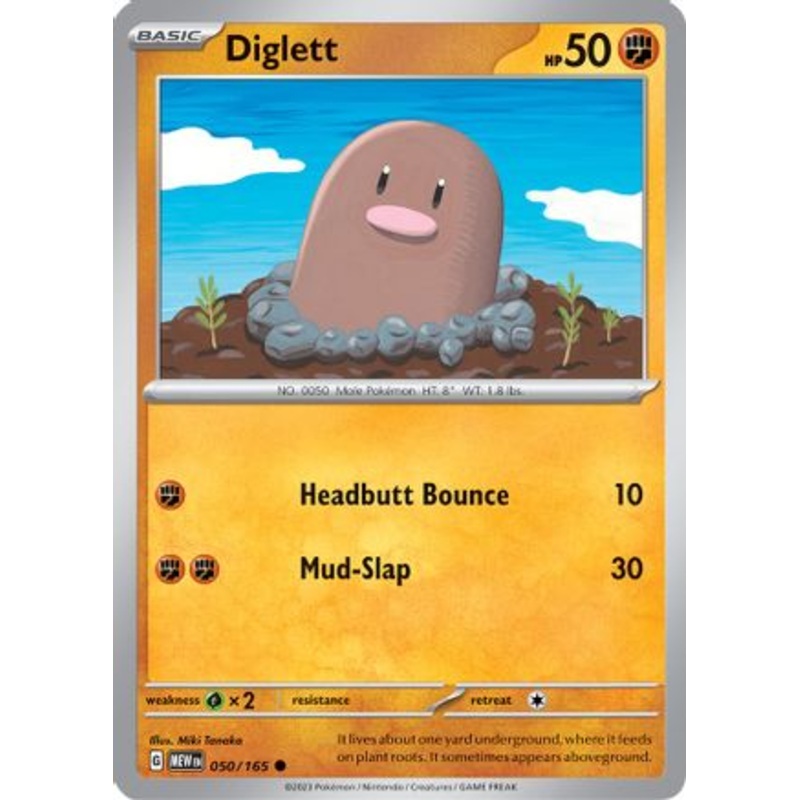 Diglett 050/165  SV Scarlet & Violet 151 - Common