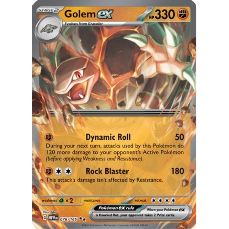 Golem ex 076/165  - Holofoil SV Scarlet & Violet 151 - Double Rare