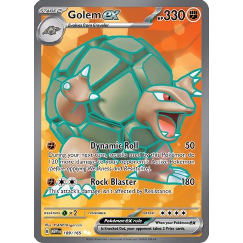 Golem ex 189/165  - Holofoil SV Scarlet & Violet 151 - Ultra Rare