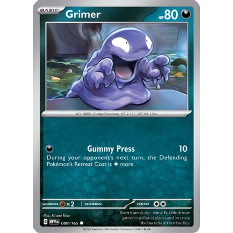 Grimer 088/165  - Reverse Holofoil SV Scarlet & Violet 151 - Common