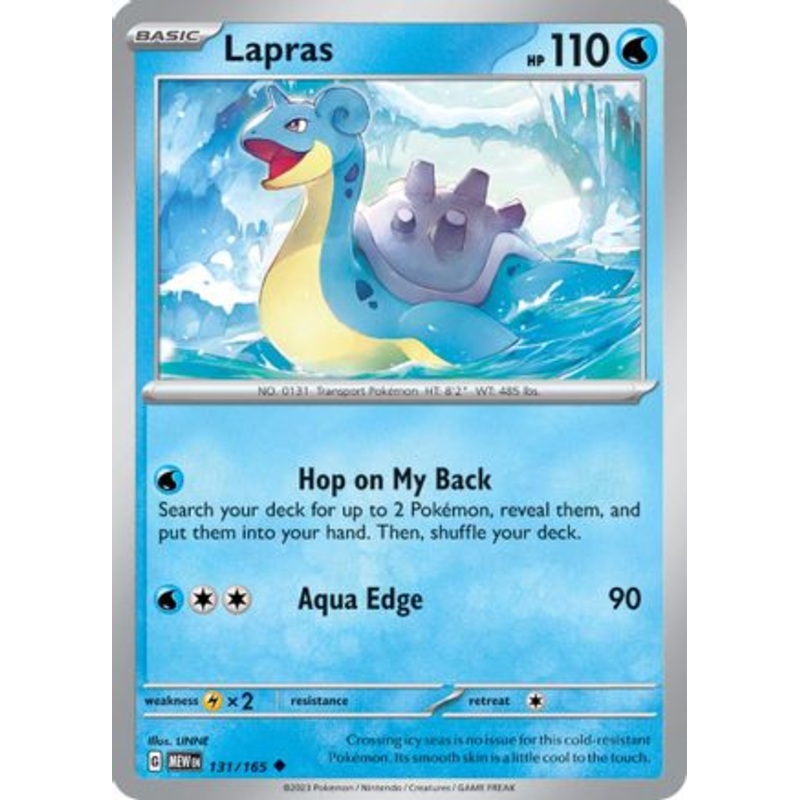 Lapras 131/165  - Reverse Holofoil SV Scarlet & Violet 151 - Uncommon