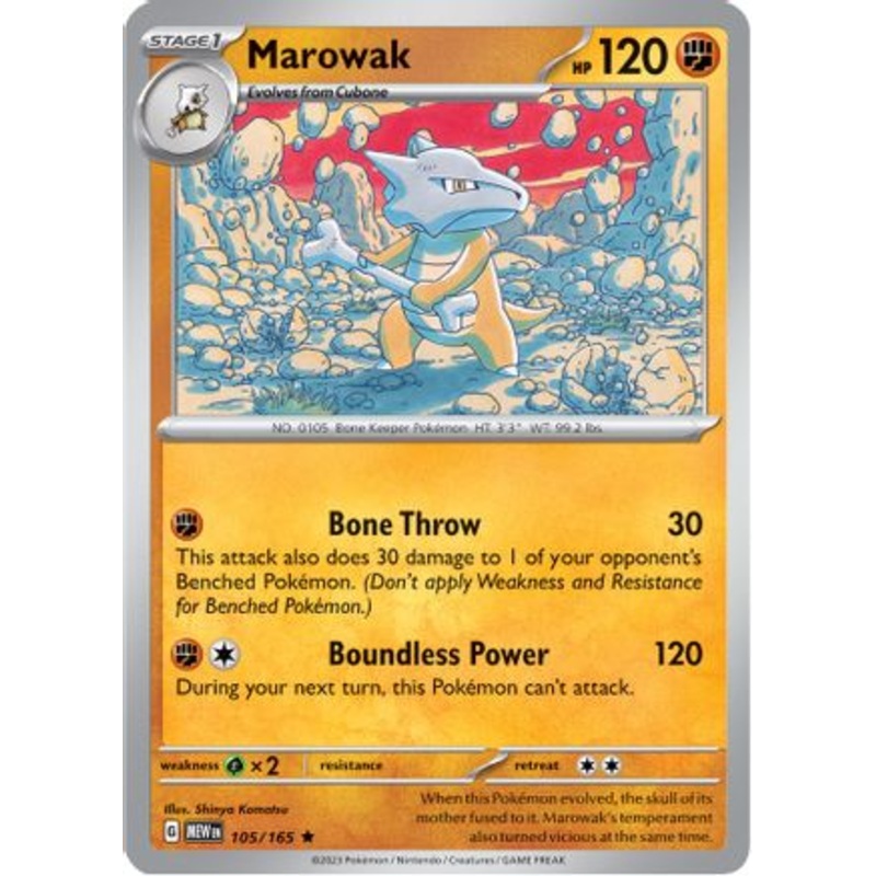 Marowak 105/165  - Holofoil SV Scarlet & Violet 151 - Rare