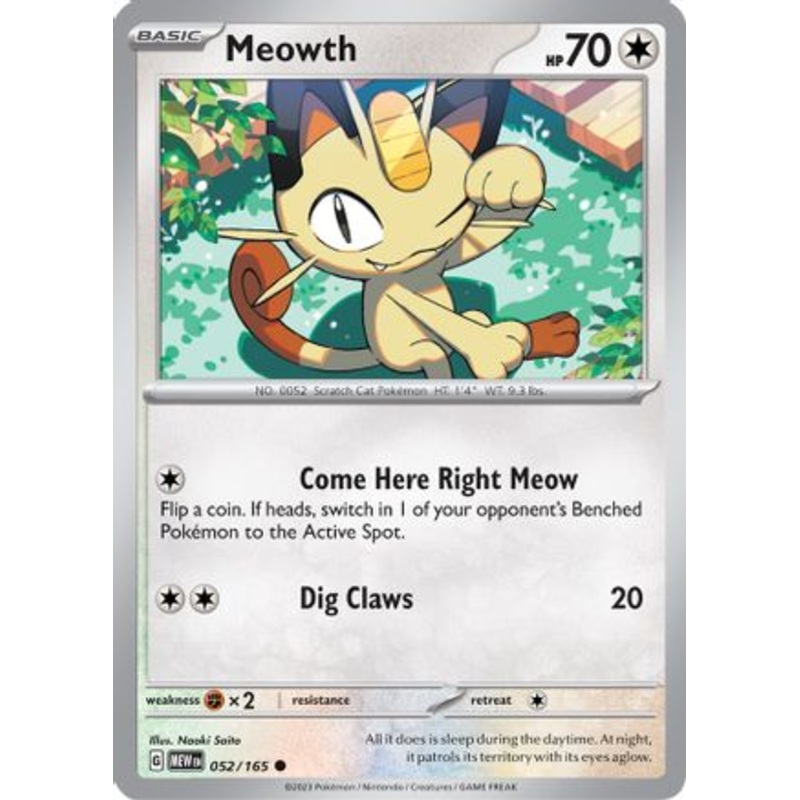 Meowth 052/165  SV Scarlet & Violet 151 - Common