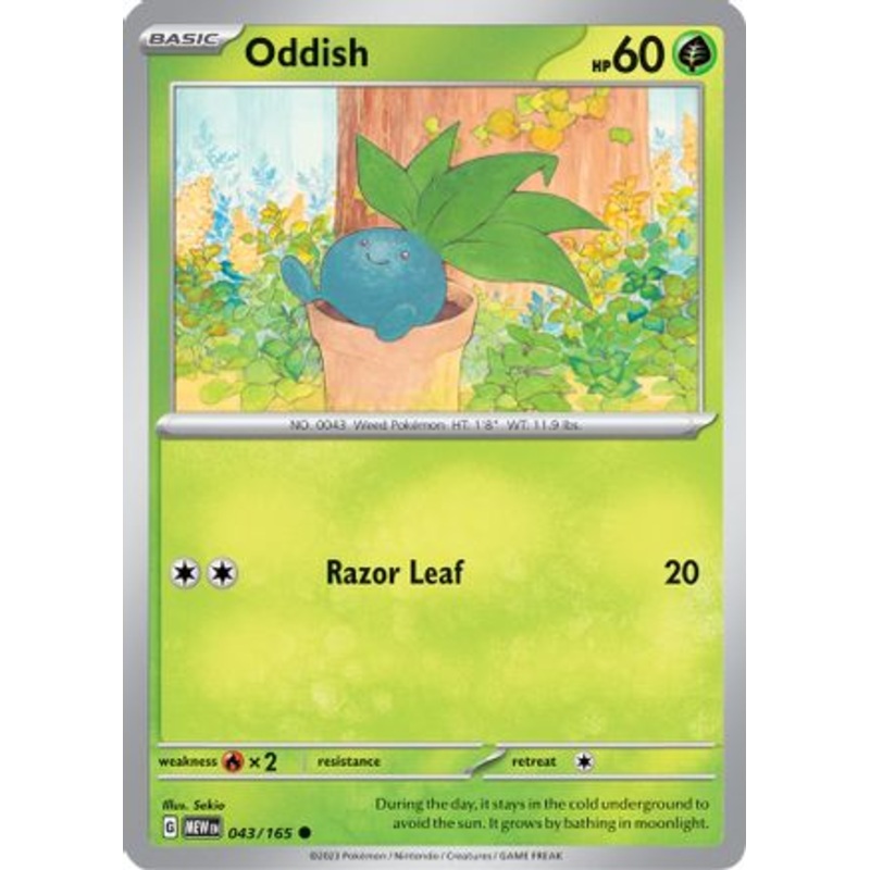 Oddish 043/165  - Reverse Holofoil SV Scarlet & Violet 151 - Common