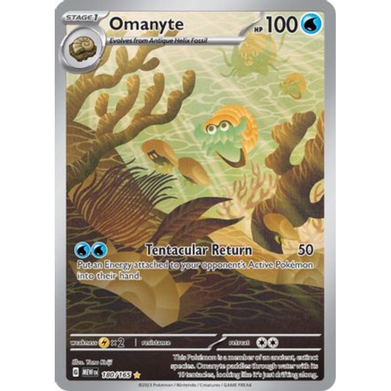 Omanyte 180/165  - Holofoil SV Scarlet & Violet 151 - Illustration Rare