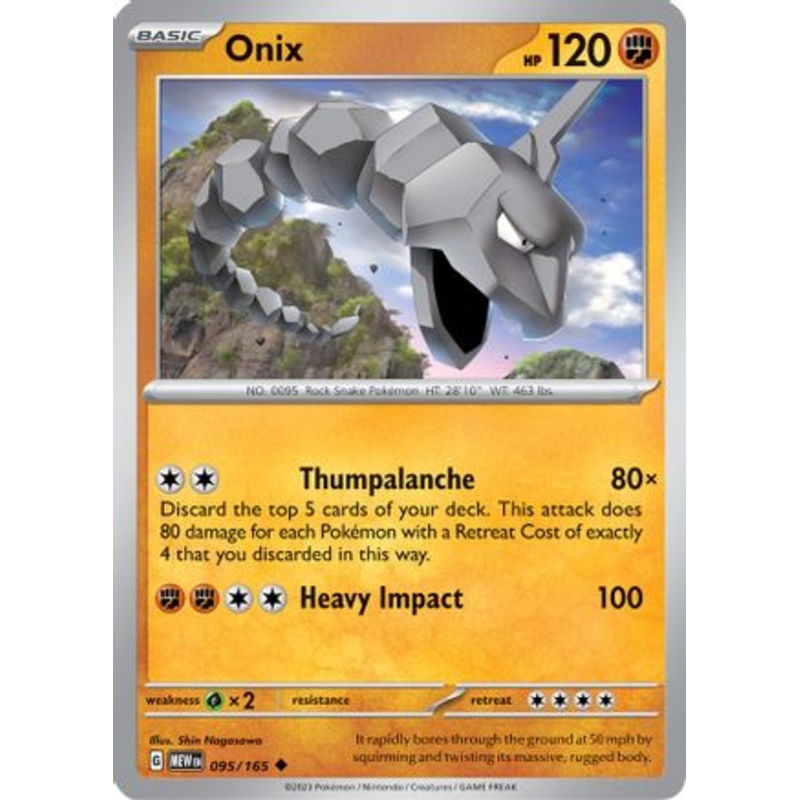 Onix 095/165  - Reverse Holofoil SV Scarlet & Violet 151 - Uncommon