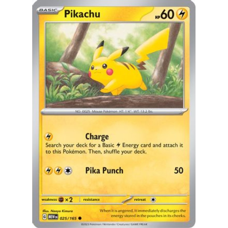 Pikachu 025/165  SV Scarlet & Violet 151 - Common