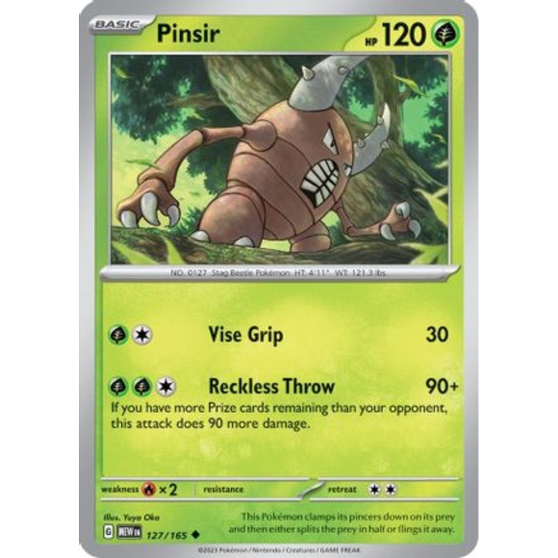 Pinsir 127/165  - Reverse Holofoil SV Scarlet & Violet 151 - Uncommon