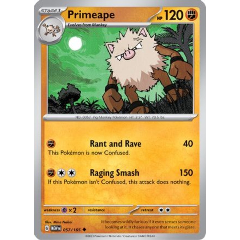 Primeape 057/165  SV Scarlet & Violet 151 - Uncommon