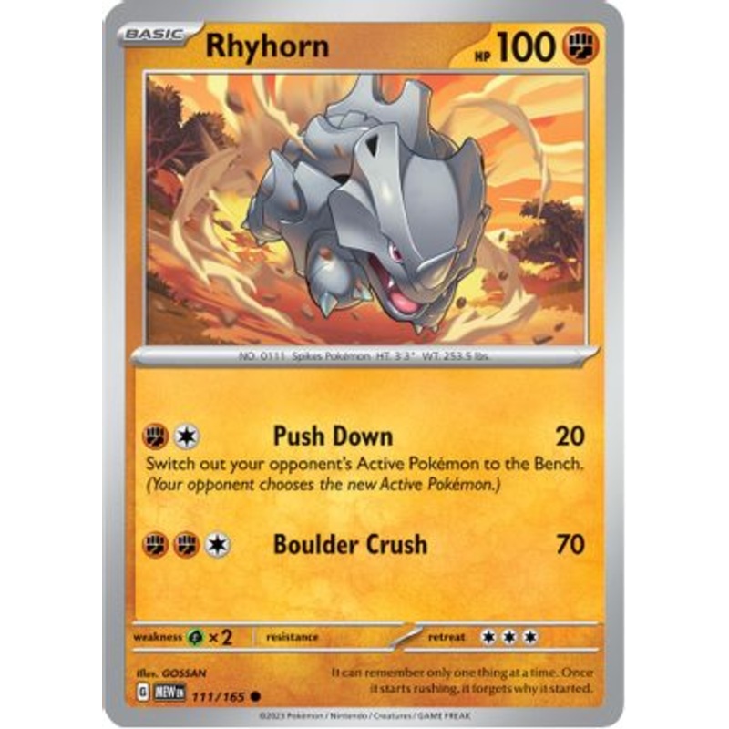 Rhyhorn 111/165  SV Scarlet & Violet 151 - Common