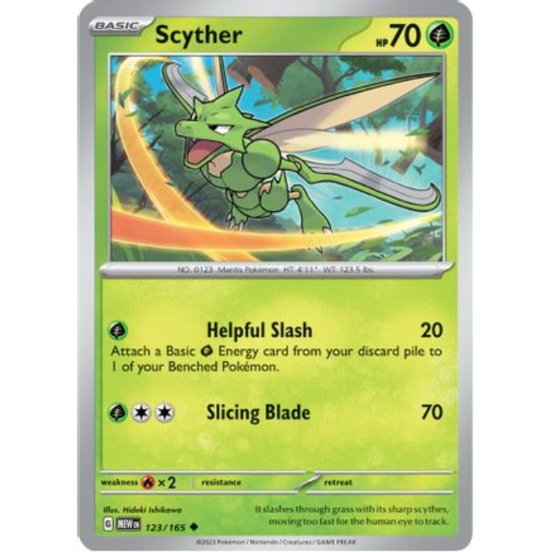 Scyther 123/165  - Reverse Holofoil SV Scarlet & Violet 151 - Uncommon