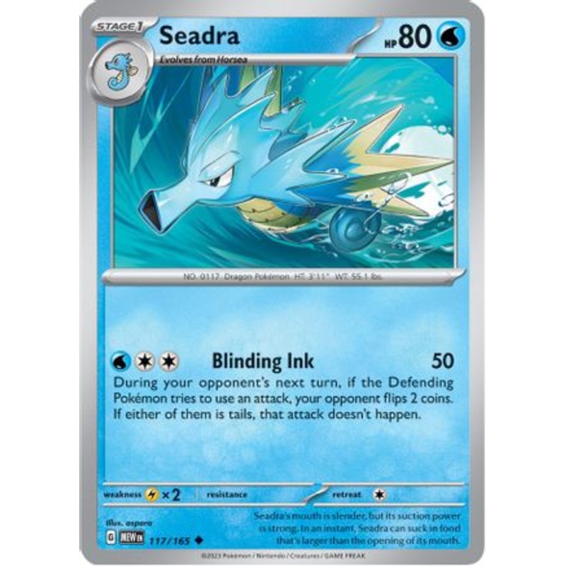 Seadra 117/165  - Reverse Holofoil SV Scarlet & Violet 151 - Uncommon
